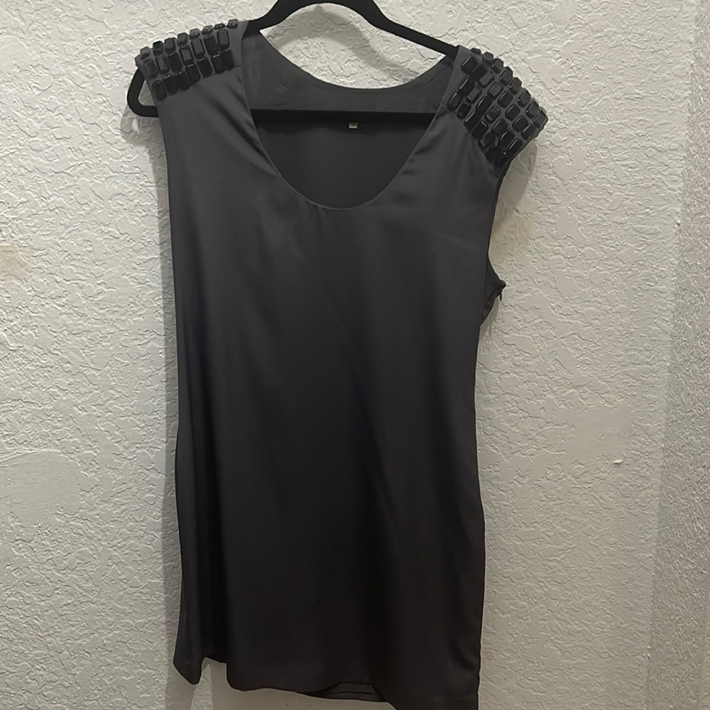 Gray shirt dress
